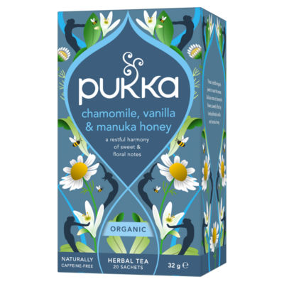 Organic Chamomile, Vanilla & Manuka Honey Tea 20 Home Compostable Herbal Tea Bags 32g thumbnail 3