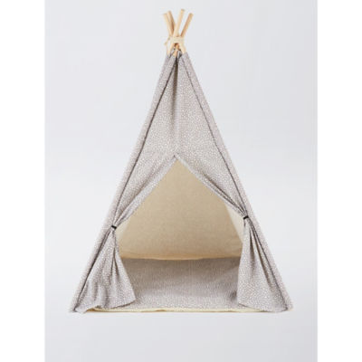Grey Polka Dot Teepee Foam Dog Bed thumbnail 2
