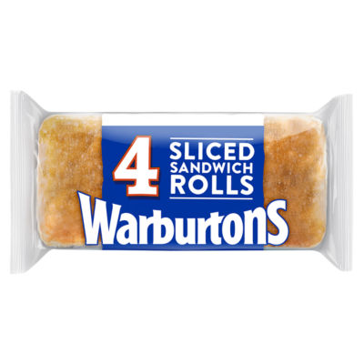 Warburtons 4 Sliced Sandwich Rolls