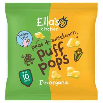 Peas + Sweetcorn Puff Pops from 10 Months 4 x 9g (36g) thumbnail 2