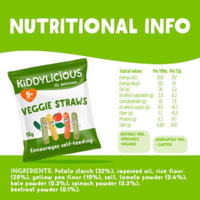 Veggie Straws 9+ Months 10 x 12g (120g) thumbnail 4