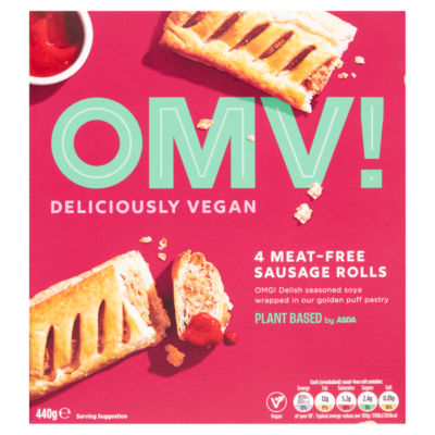 OMV! Deliciously Vegan by Asda 4 Meat-Free Sausage Rolls