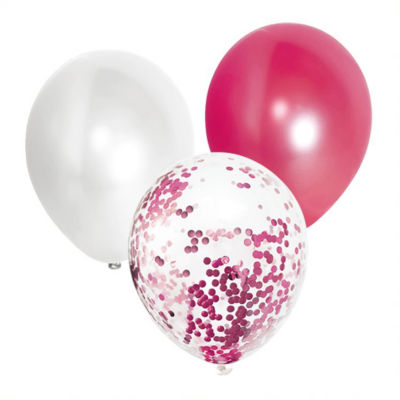 Pink Confetti and Plain Balloon Pack