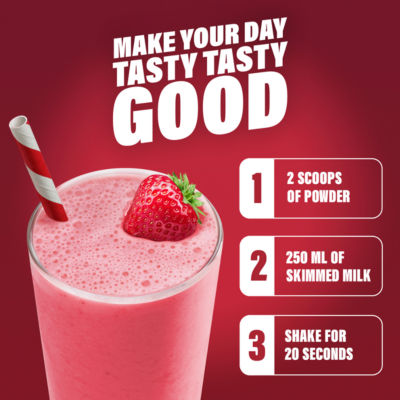 Meal Replacement Shake Powder Tin, Strawberry Flavour, 10 meals, 365g thumbnail 4