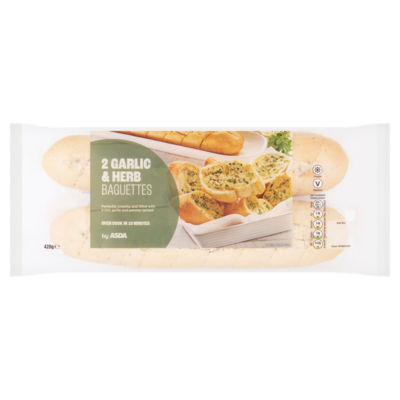 2 Garlic & Herb Baguettes 400g thumbnail 2