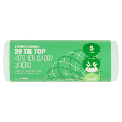 Biodegradable 20 Tie Top Kitchen Caddy Liners 5 Litres thumbnail 2