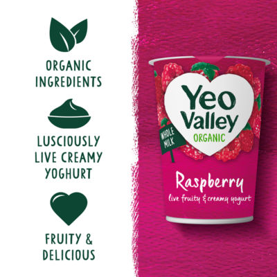 Organic Raspberry Live Fruity & Creamy Yogurt 450g thumbnail 4