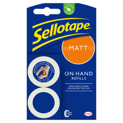 Invisible Matt On-Hand Tape Dispenser Refill Rolls 2x 18mm x 15m thumbnail 2