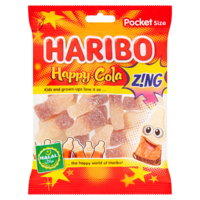 Happy Cola Zing Halal Fizzy & Jelly Sweets Sharing Bag 100g thumbnail 2