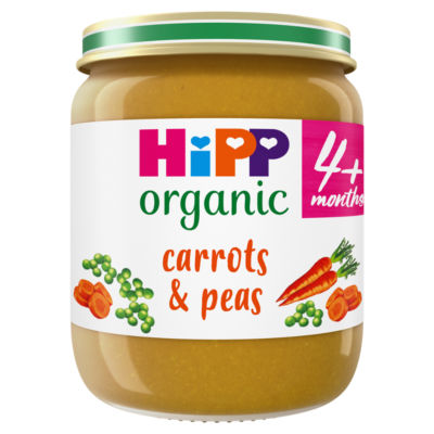 HiPP Organic Carrots & Peas Baby Food Jar 6+ Months 125g thumbnail 2