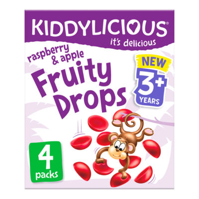 Raspberry & Apple Fruity Drops Kids Snacks 4x16g thumbnail 2