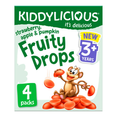 Strawberry, Apple & Pumpkin Fruity Drops Kids Snacks 4x16g thumbnail 2