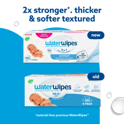 Sensitive+ Newborn & Baby Wipes, 3-In-1 Cleans, Cares, Protects, 99.9% Water, Unscented, 360 Count thumbnail 3