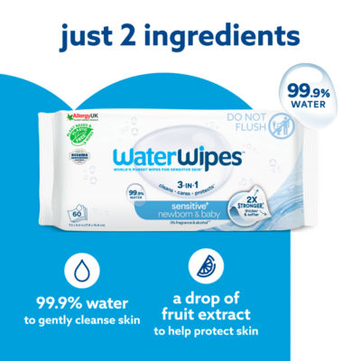 Sensitive+ Newborn & Baby Wipes, 3-In-1 Cleans, Cares, Protects, 99.9% Water, Unscented, 360 Count thumbnail 4