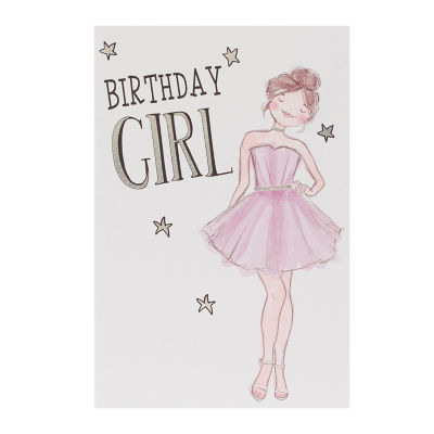Girl in Dress Birthday Card thumbnail 2