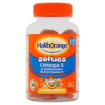 Haliborange Kid's Softies Omega-3 & Multivitamin Orange Gummies 3-12yrs