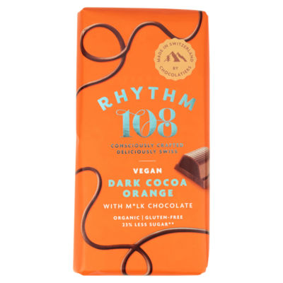 Swiss Vegan Dark Cocoa Orange Bar with M'lk Chocolate 100g thumbnail 2