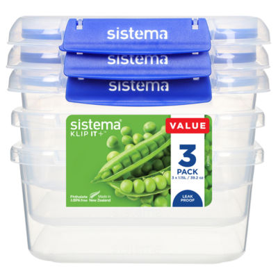 Sistema To Go Lunch Box 3 Pack Leakproof Food Containers