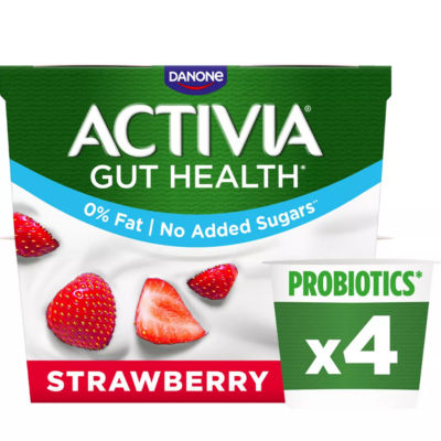 Strawberry No Added Sugar Fat Free Gut Health Yoghurt  Multipack 4x115g thumbnail 2