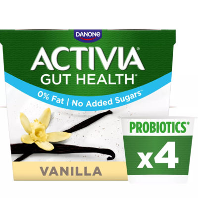 Vanilla Fat Free No Added Sugar Gut Health Fruit Yoghurt Multipack 4x115g thumbnail 2
