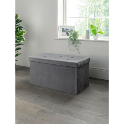 Velvet Storage Ottoman