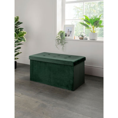Velvet Storage Ottoman thumbnail 2