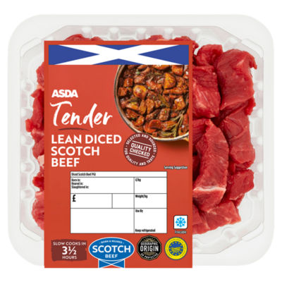 Asda Butcher's Selection Beef Lean Diced thumbnail 2