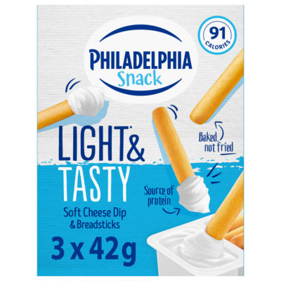 Snack Soft Cheese Dip & Breadsticks 3 Pack Multipack 126g (3 x 42g) thumbnail 2
