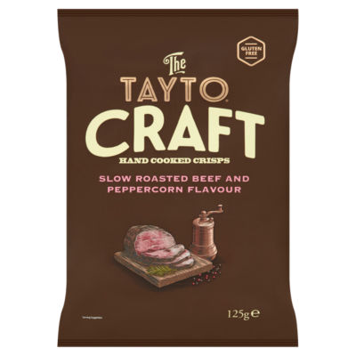 Craft Hand Cooked Crisps Slow Roasted Beef and Peppercorn Flavour 125g
