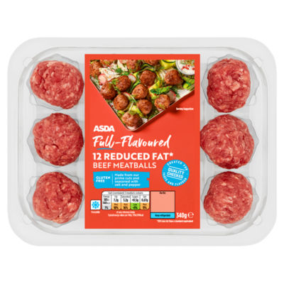 Full-Flavoured 12 Reduced Fat Beef Meatballs 340g thumbnail 2