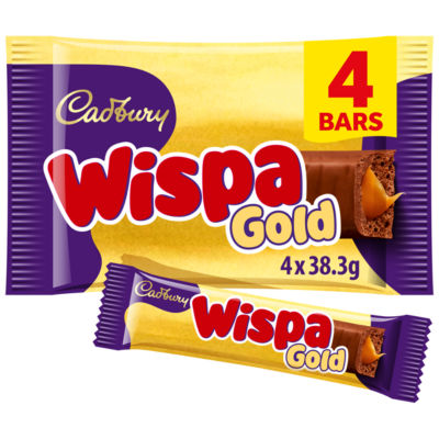 Wispa Gold Chocolate Bar 4 Pack Multipack 153.2g (4 x 38.3g) thumbnail 2