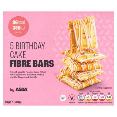 Birthday Cake Fibre Bars 5 x 24g (120g) thumbnail 2