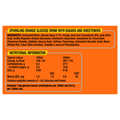 Energy Drink Orange Multipack 24 x 330ml thumbnail 3
