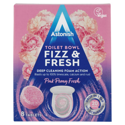 Toilet Bowl Fizz & Fresh Pink Peony Fresh Tablets 8 x 25g (200g) thumbnail 2