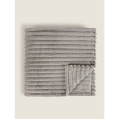 Ribbed Super Soft Throw Grey thumbnail 2