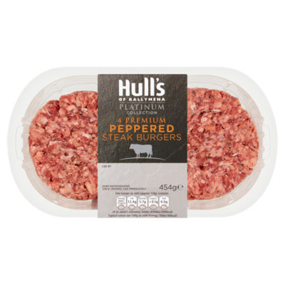 Platinum Collection 4 Premium Peppered Steak Burgers 454g