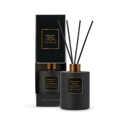 Classic Midnight Peony and Leather Large Reed Diffuser thumbnail 2