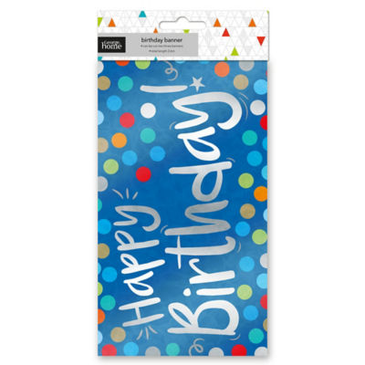 Happy Birthday Blue Foil Banner thumbnail 2