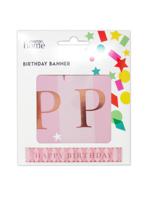 Rose Gold Happy Birthday Banner