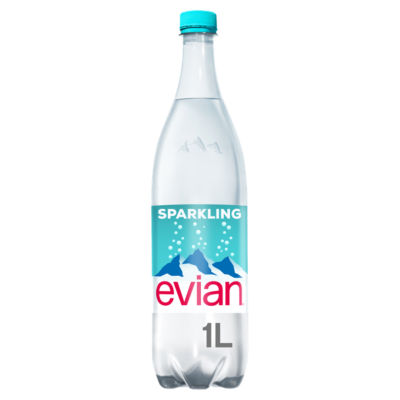 Evian Sparkling Natural Mineral Glass Bottled Water 1L thumbnail 2