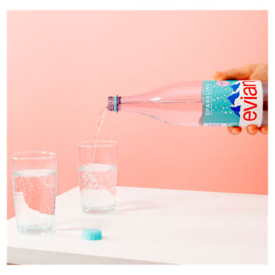 Evian Sparkling Natural Mineral Glass Bottled Water 1L thumbnail 4