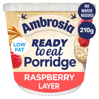 Ready to Eat Porridge Oat Cereal Pot Raspberry Layer 210g