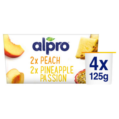 Peach & Pineapple-Passion Fruit Dairy Free Yoghurt Alternative 4x125g thumbnail 2