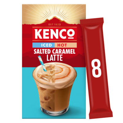 Kenco Salted Caramel Iced Hot Latte Instant Coffee 8 Sachets