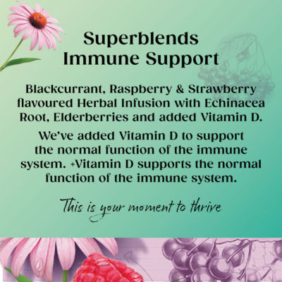 Superblends Immune Support Blackcurrant & Raspberry 20 Tea Bags 40g thumbnail 3