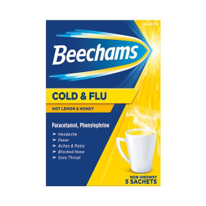 Hot Drink Sachets, Cold & Flu Relief with Paracetamol, Lemon & Honey flavour, 5s thumbnail 2