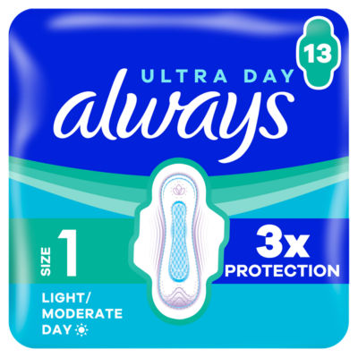 Ultra Sanitary Towels Light / Moderate Flow Day (Size 1) Wings 13 Pads thumbnail 2