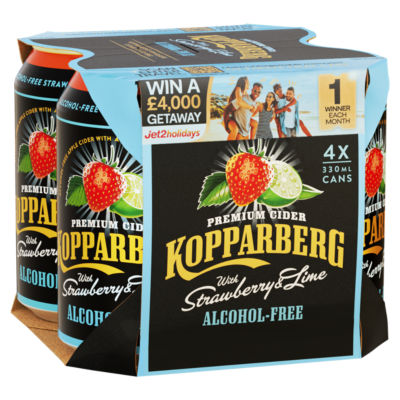 Kopparberg Alcohol Free Strawberry & Lime Fruit Cider Cans