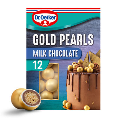 12 Milk Chocolate Gold Pearls Cake Decorations thumbnail 2