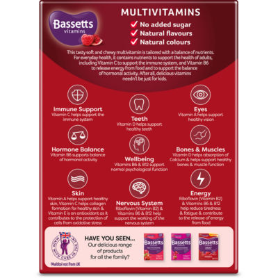 Adult Multivitamins Raspberry & Pomegranate Flavour 60 Pastilles thumbnail 3